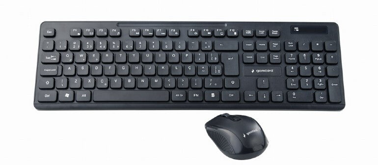 Gembird KBS-WCH-03 tangentbord Mus inkluderad Universal Trådlös RF + USB QWERTY Engelsk Svart