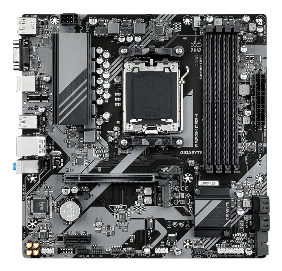 GIGABYTE A620M DS3H moderkort AMD A620 AM5-sockel micro ATX