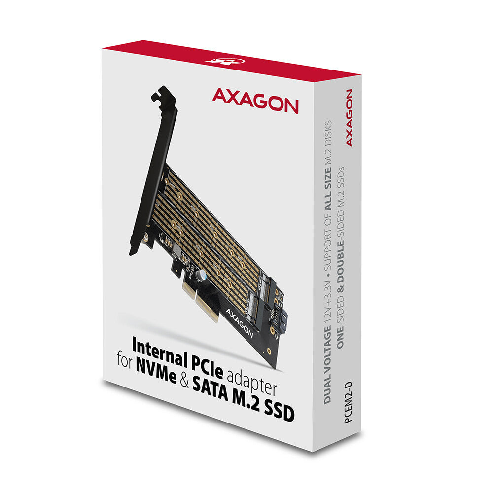Axagon PCEM2-D nätverkskort/adapters Intern M.2, SATA