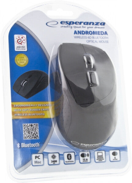 Esperanza ANDROMEDA datormöss högerhand Bluetooth 2400 DPI