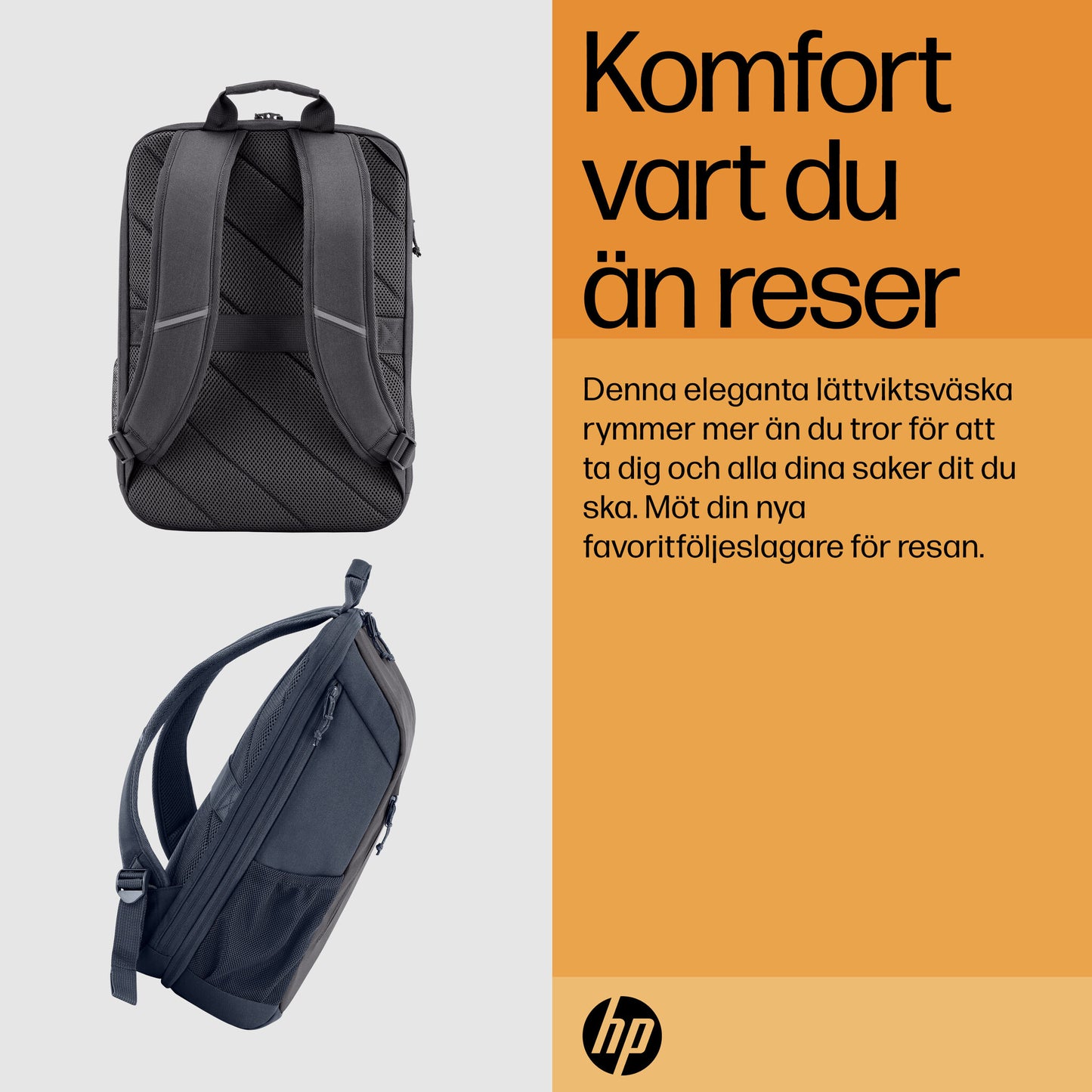 HP Travel 18 liter ryggsäck för 15,6 tum bärbar dator i Iron Grey