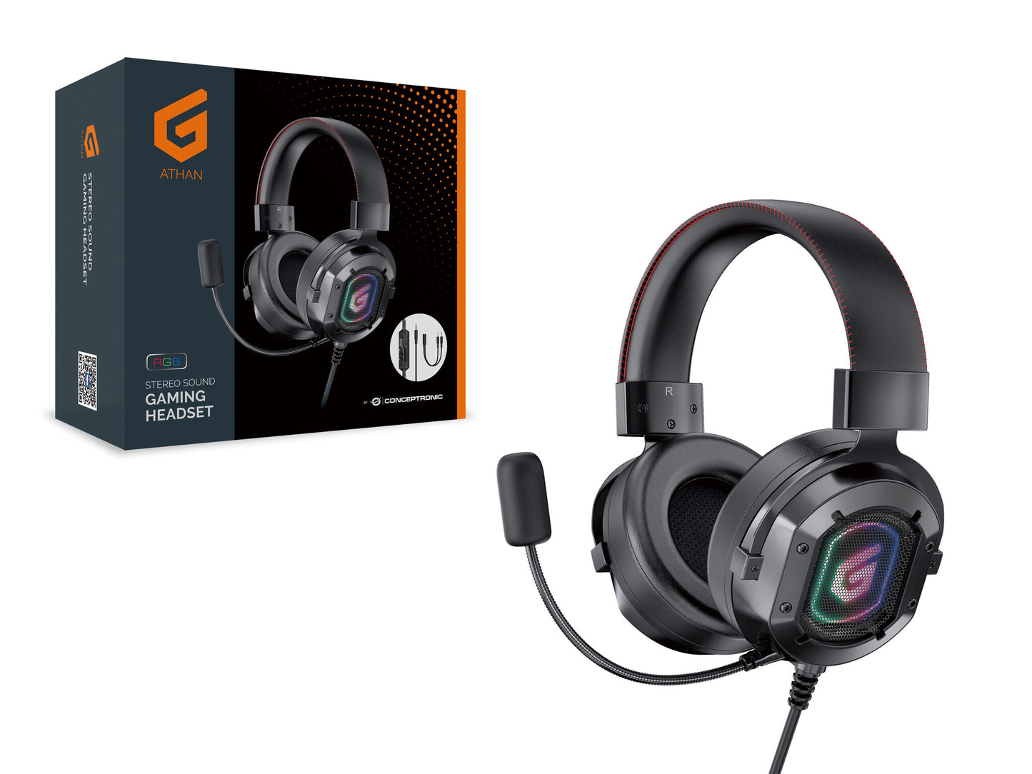 Conceptronic ATHAN03B hörlur och headset Kabel Huvudband Spela Svart