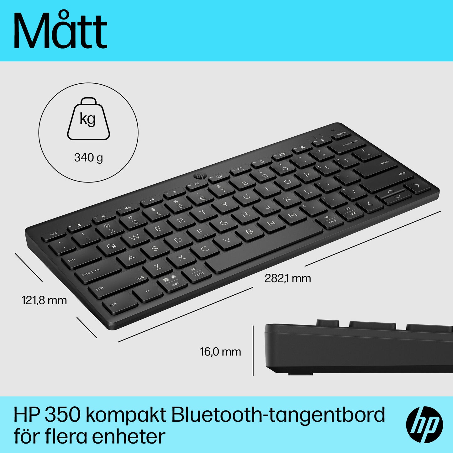 HP 350 kompakt Bluetooth-tangentbord för flera enheter