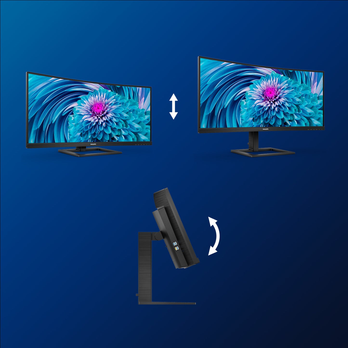 Philips E Line 346E2CUAE/00 platta pc-skärmar 86,4 cm (34") 3440 x 1440 pixlar Wide Quad HD+ LCD Svart