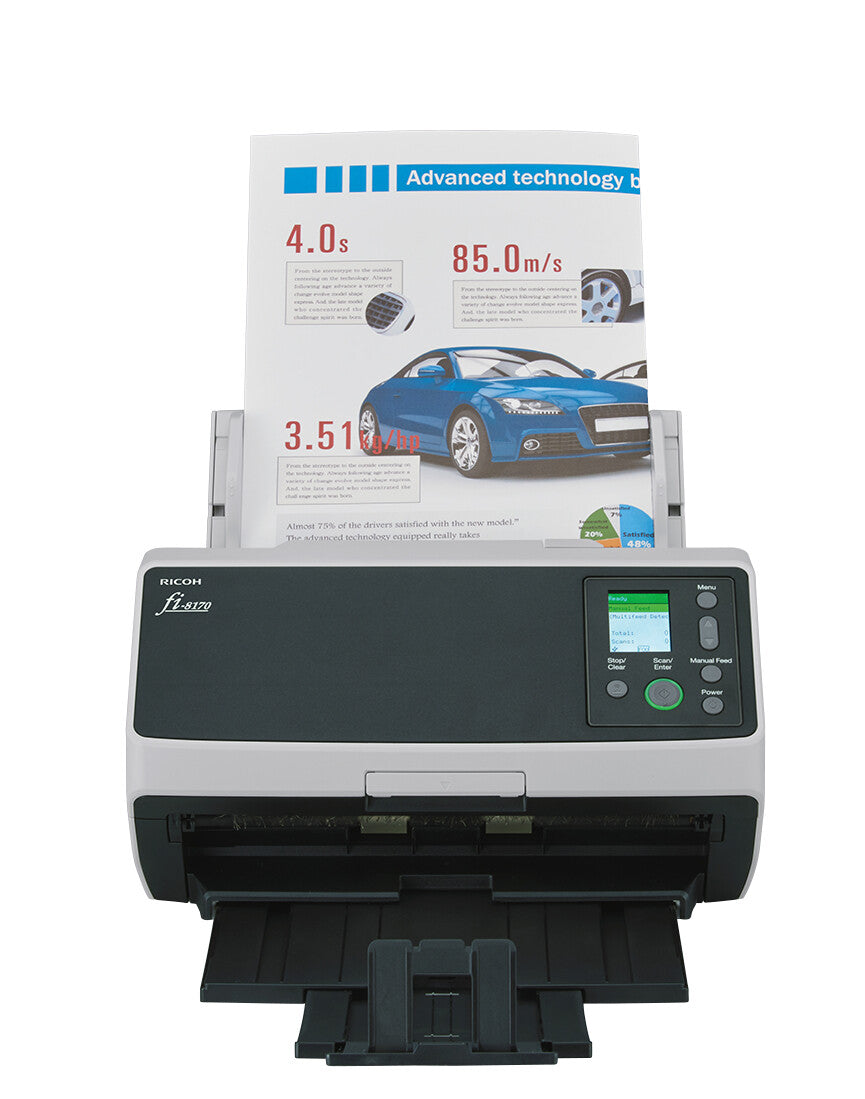 Ricoh fi-8170 ADF + scanner med manuell matning 600 x 600 DPI A4 Svart, Grå