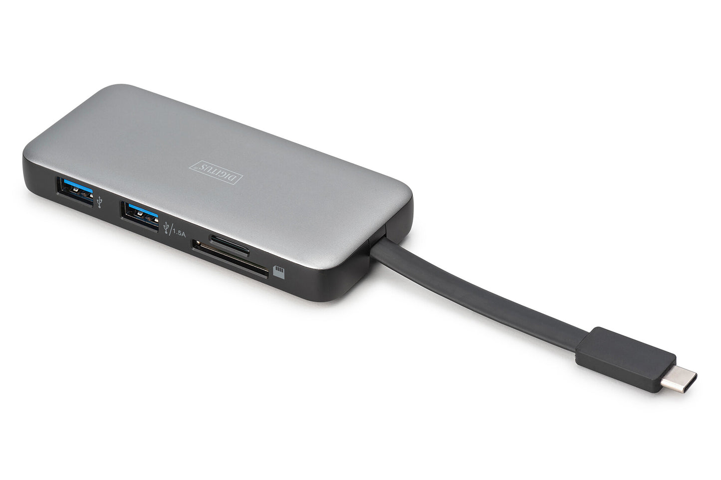 Digitus DA-70916 dockningsstationer för bärbara datorer Kabel USB 3.2 Gen 2 (3.1 Gen 2) Type-C Svart, Grå