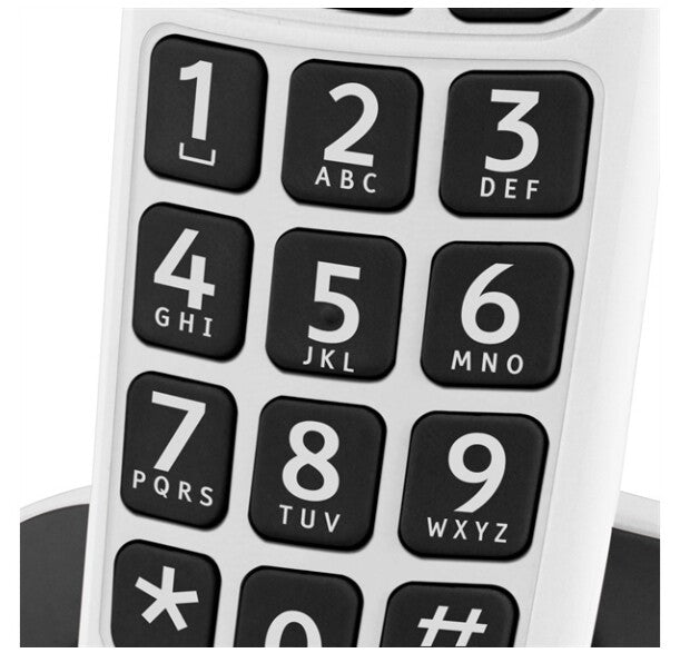 Doro PhoneEasy 100w DECT-telefon Namn och uppringnings-ID Vit