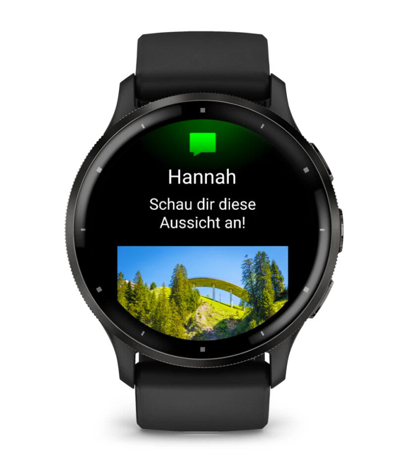 Garmin Venu 3 3,56 cm (1.4") AMOLED 45 mm Digital 454 x 454 pixlar Pekskärm Svart Wi-Fi GPS