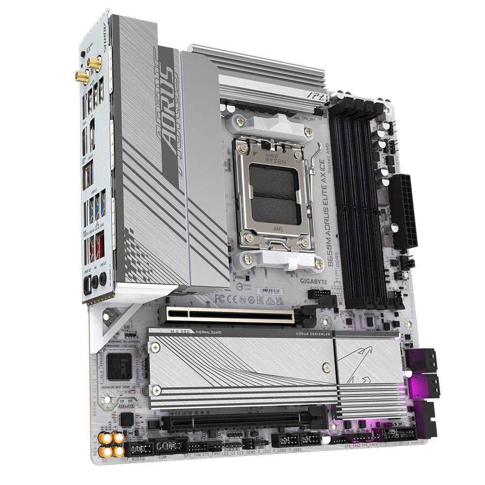 GIGABYTE B650M AORUS ELITE AX ICE moderkort AMD B650 AM5-sockel micro ATX