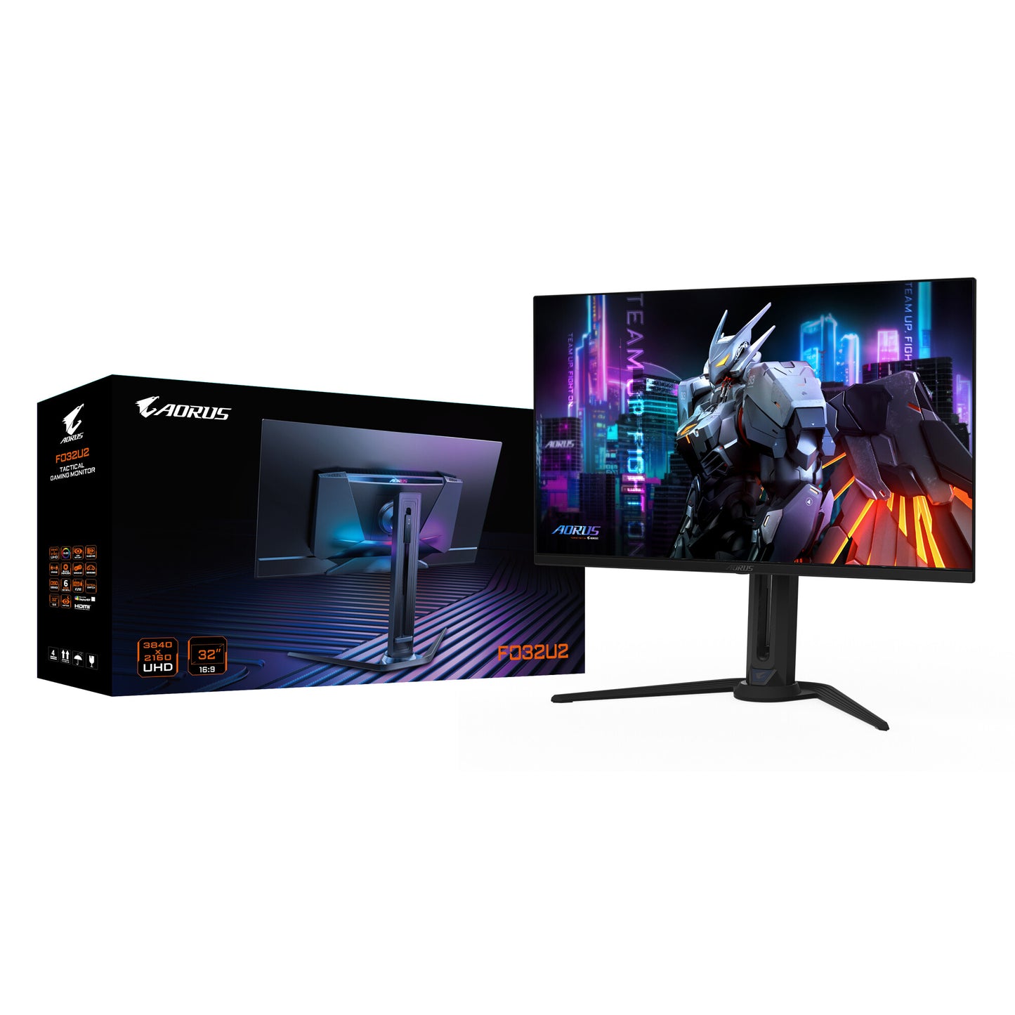 GIGABYTE FO32U2 platta pc-skärmar 80 cm (31.5") 3840 x 2160 pixlar 4K Ultra HD OLED Svart