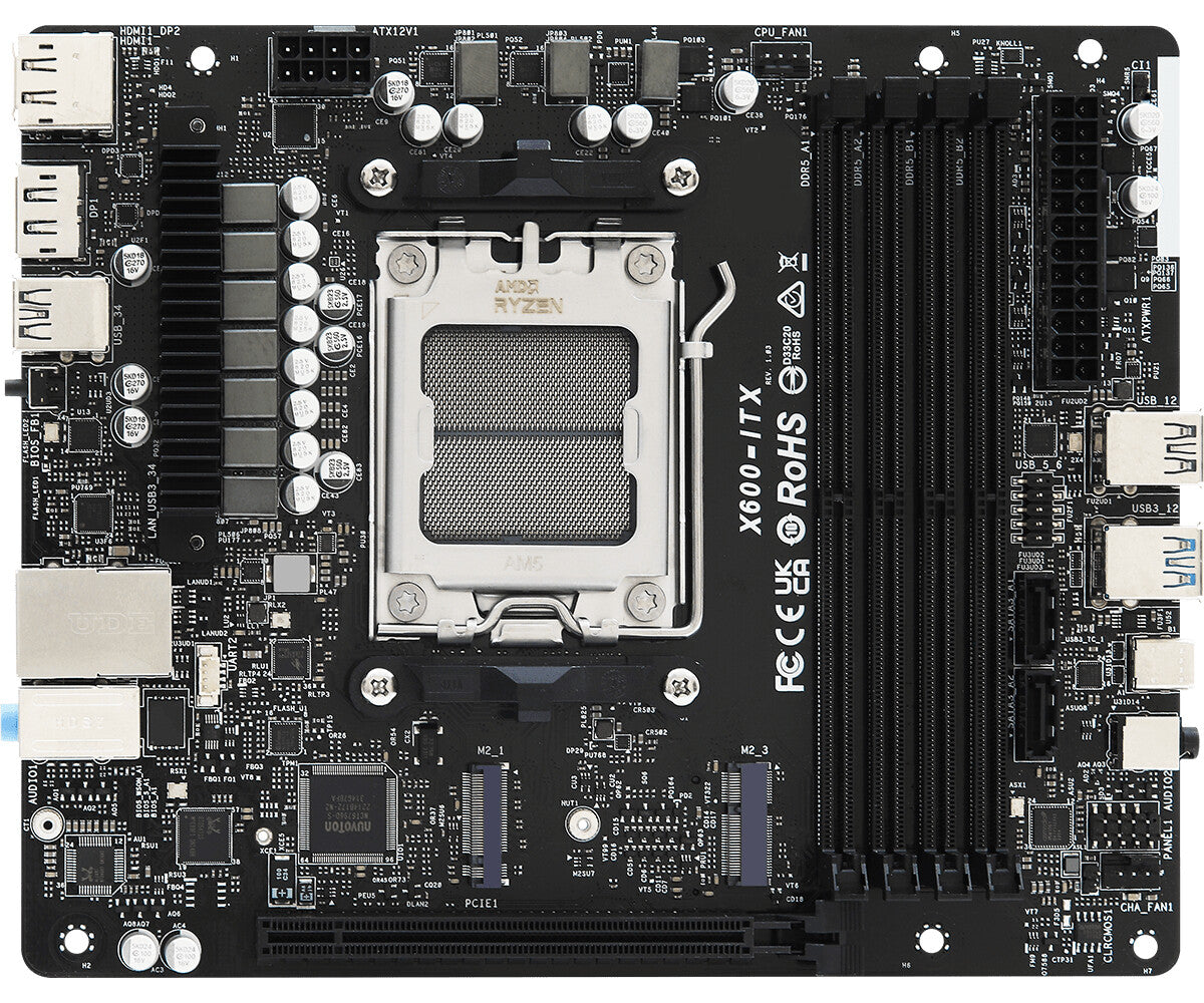 Asrock DeskMeet X600 Skrivbord Svart AMD X600 AM5-sockel