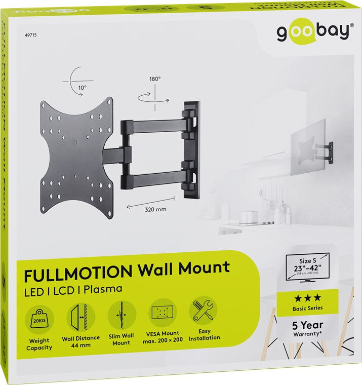 Goobay 49715 tv-fäste 106,7 cm (42") Svart