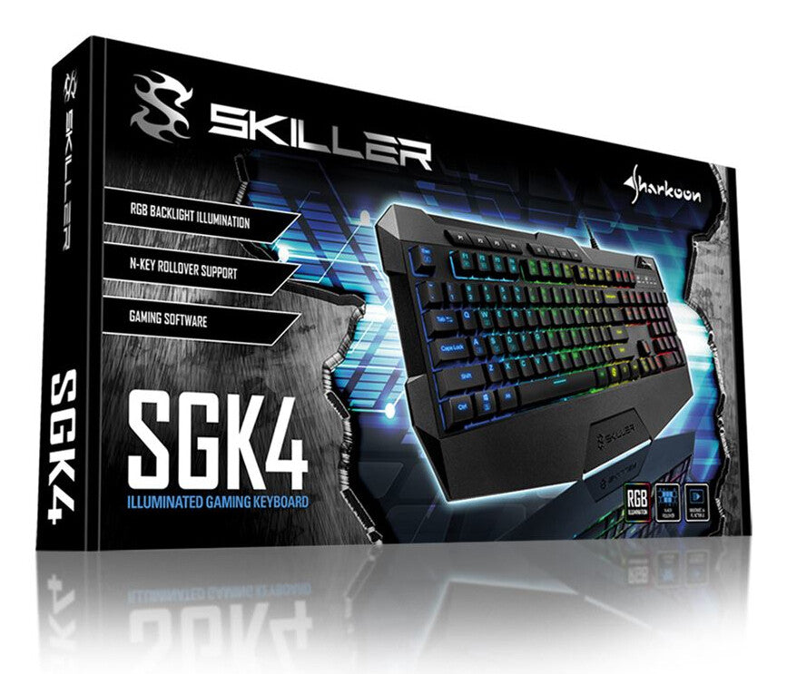 Sharkoon SKILLER SGK4 tangentbord Spela USB QWERTY Italiensk Svart