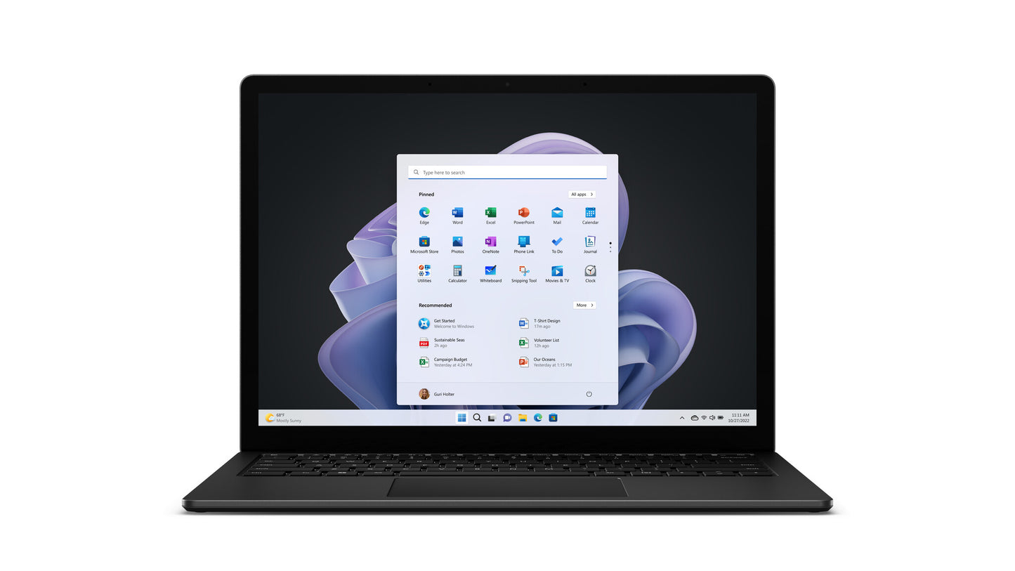 Microsoft Surface Laptop 5 Intel® Core™ i5 i5-1245U Bärbar dator 34,3 cm (13.5") Pekskärm 8 GB LPDDR5x-SDRAM 512 GB SSD Wi-Fi 6 (802.11ax) Windows 10 Pro Svart