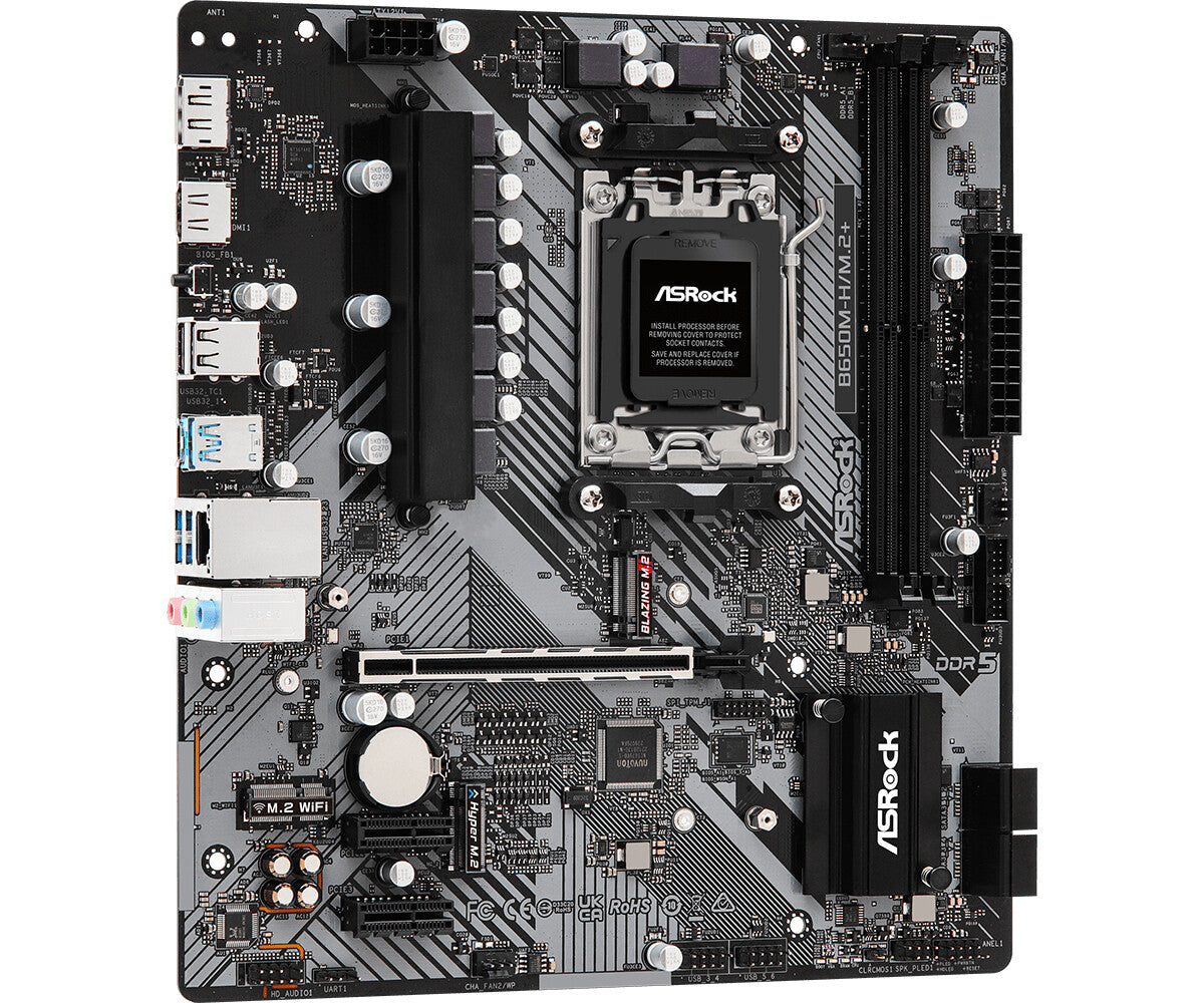 Asrock B650M-H/M.2+ AMD B650 AM5-sockel micro ATX