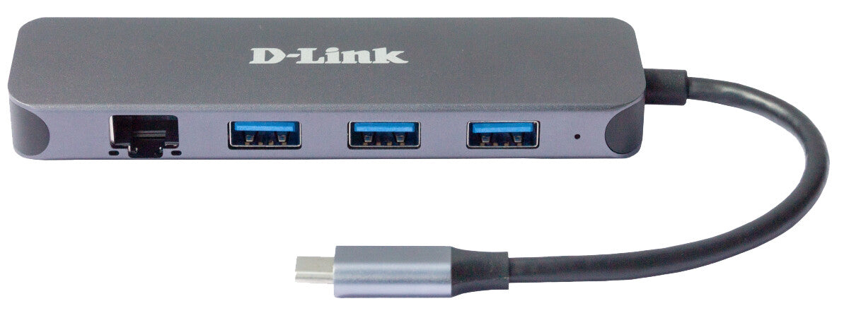 D-Link DUB-2334 dockningsstationer för bärbara datorer Kabel USB Type-C Grå