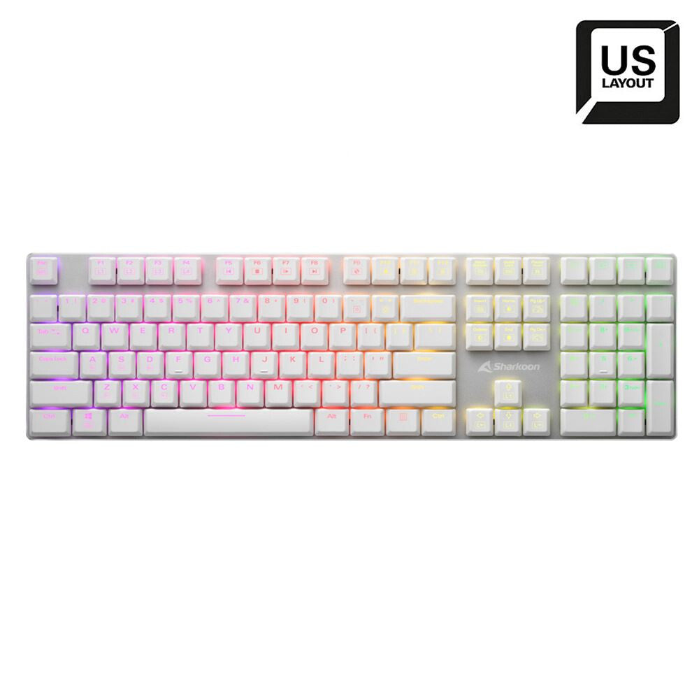 Sharkoon PureWriter RGB Blue tangentbord Spela USB QWERTY Engelska (USA) Vit