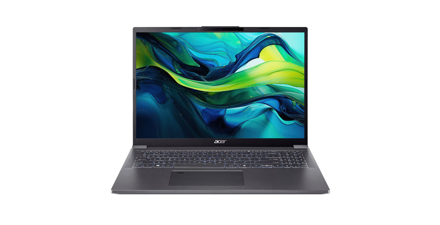 Acer Aspire A16-71M-53B5 Intel Core Ultra 5 125H Bärbar dator 40,6 cm (16") WUXGA+ 16 GB LPDDR5x-SDRAM 512 GB SSD Wi-Fi 6E (802.11ax) Windows 11 Home Grå