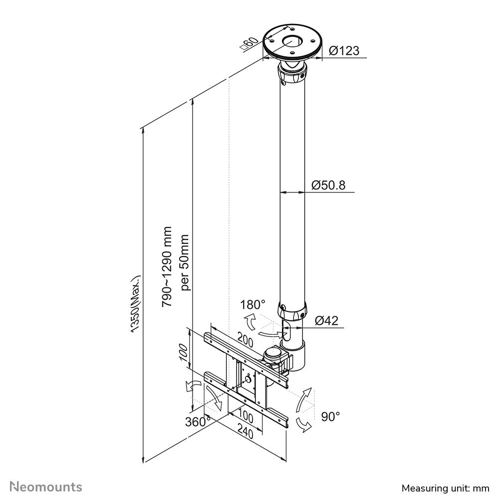 Neomounts FPMA-C100 tv-fäste 76,2 cm (30") Svart