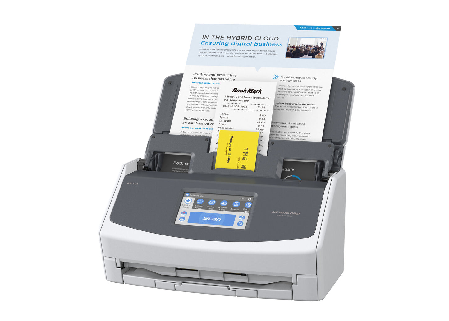 Ricoh ScanSnap iX1600 ADF + scanner med manuell matning 600 x 600 DPI A4 Vit