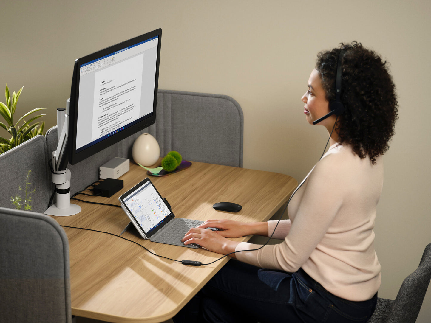 Microsoft Modern USB-C Headset Kabel Huvudband Kontor/callcenter USB Type-C Svart
