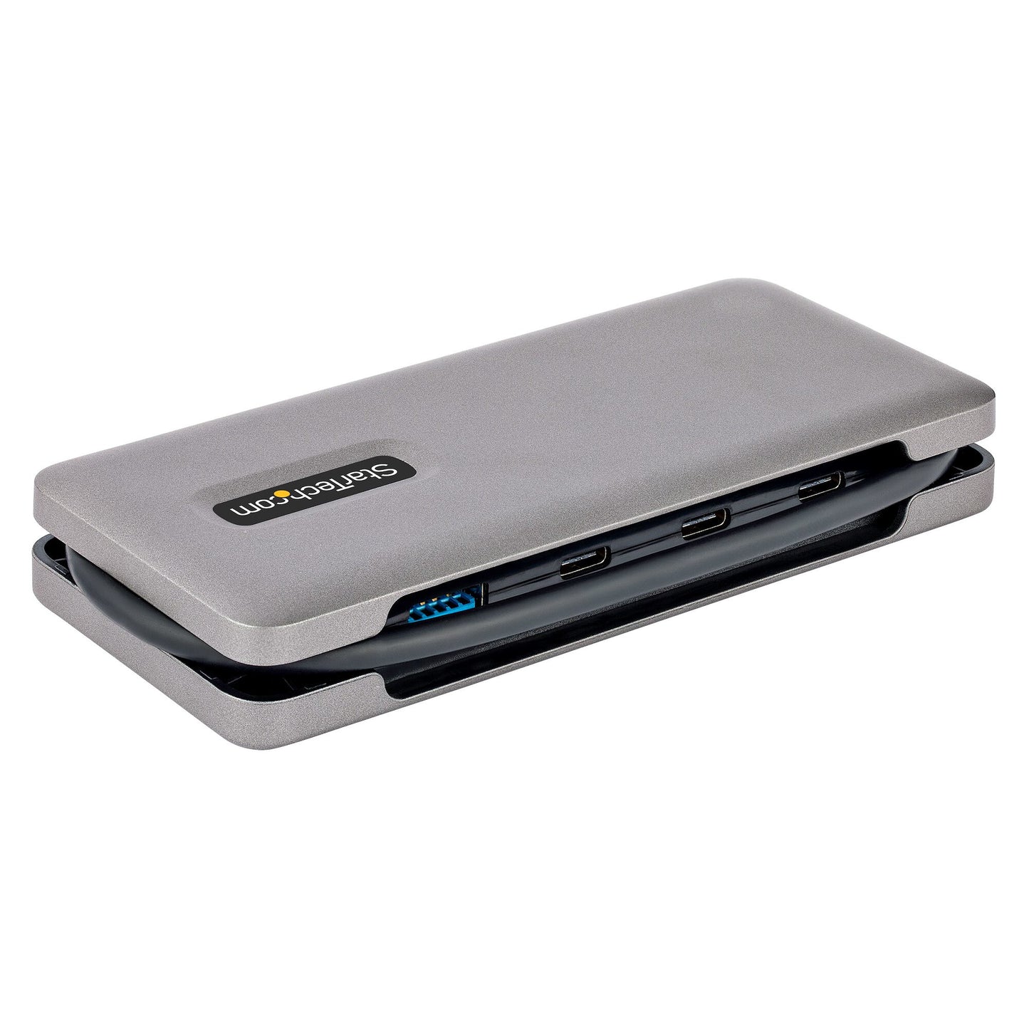 StarTech.com USB-C-hubb med fyra portar - 1x USB-A- och 3x USB-C-portar - USB 3.1 10 Gbps - Bussdriven - USB Type C-hubb med 25 cm omlindningsbar kabel - Bärbar USB-C- till USB-A-hubb/-delare