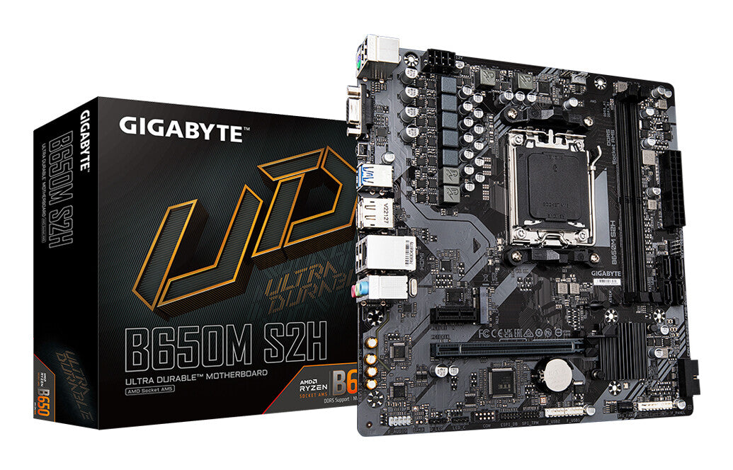 GIGABYTE B650M S2H moderkort AMD B650 AM5-sockel micro ATX