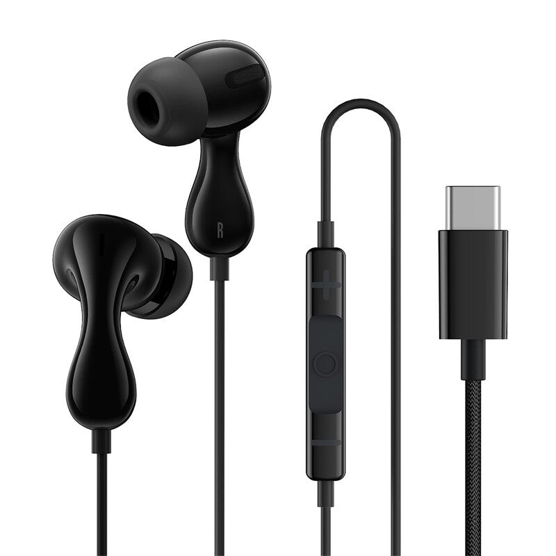 Baseus Encok CZ20 Headset Kabel I öra Samtal/musik USB Type-C Svart