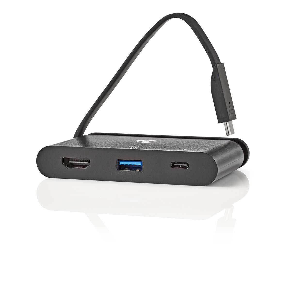 Nedis TCARF240BK dockningsstationer för bärbara datorer USB 3.2 Gen 1 (3.1 Gen 1) Type-C Svart