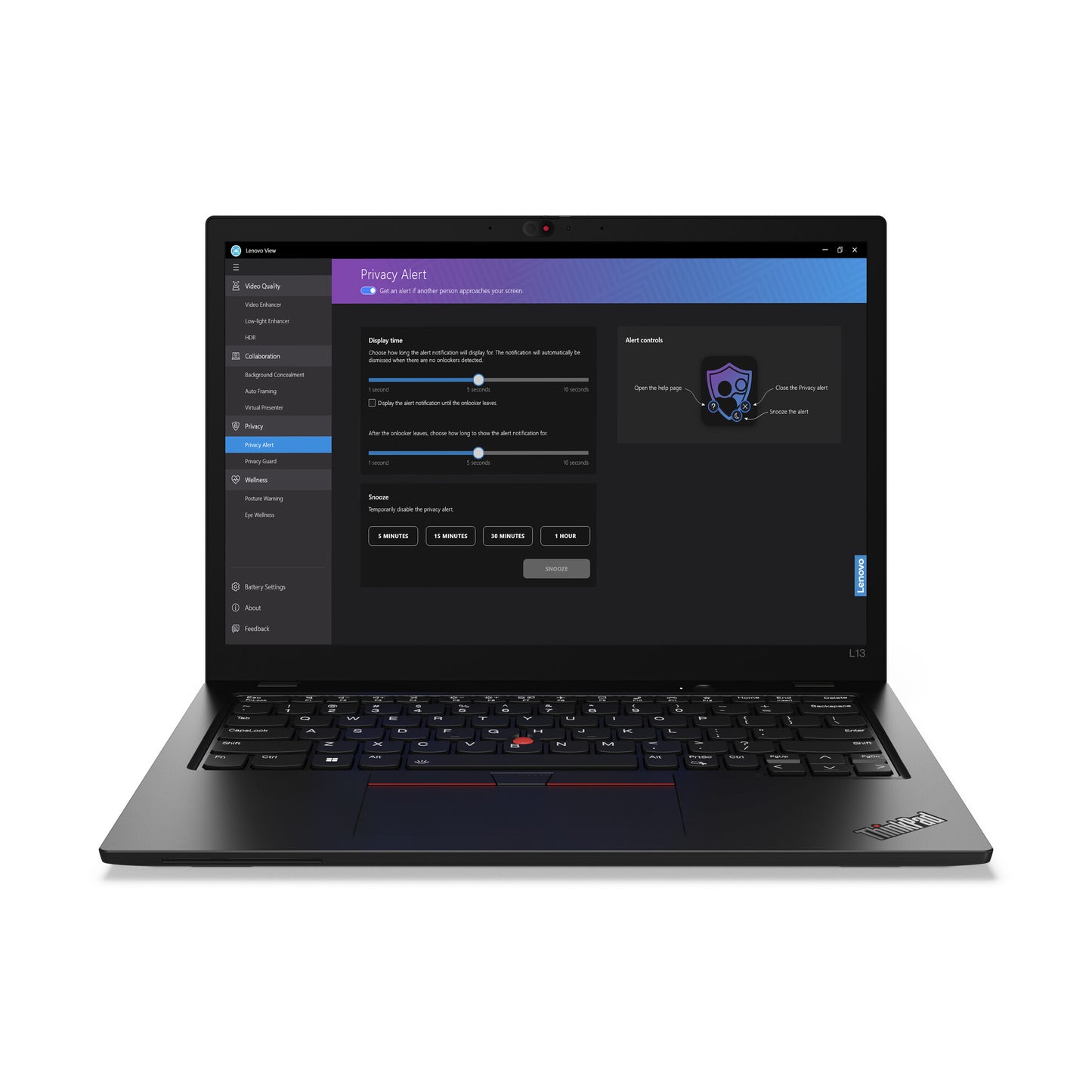 Lenovo ThinkPad L13 Gen 5 (Intel) Intel Core Ultra 5 125U Bärbar dator 33,8 cm (13.3") WUXGA 16 GB LPDDR5-SDRAM 512 GB SSD Wi-Fi 6E (802.11ax) Windows 11 Pro Engelsk Svart