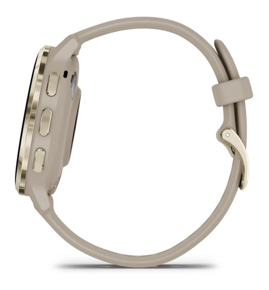Garmin Venu 3S 3,05 cm (1.2") AMOLED 41 mm Digital 390 x 390 pixlar Pekskärm Guld, Grå Wi-Fi GPS