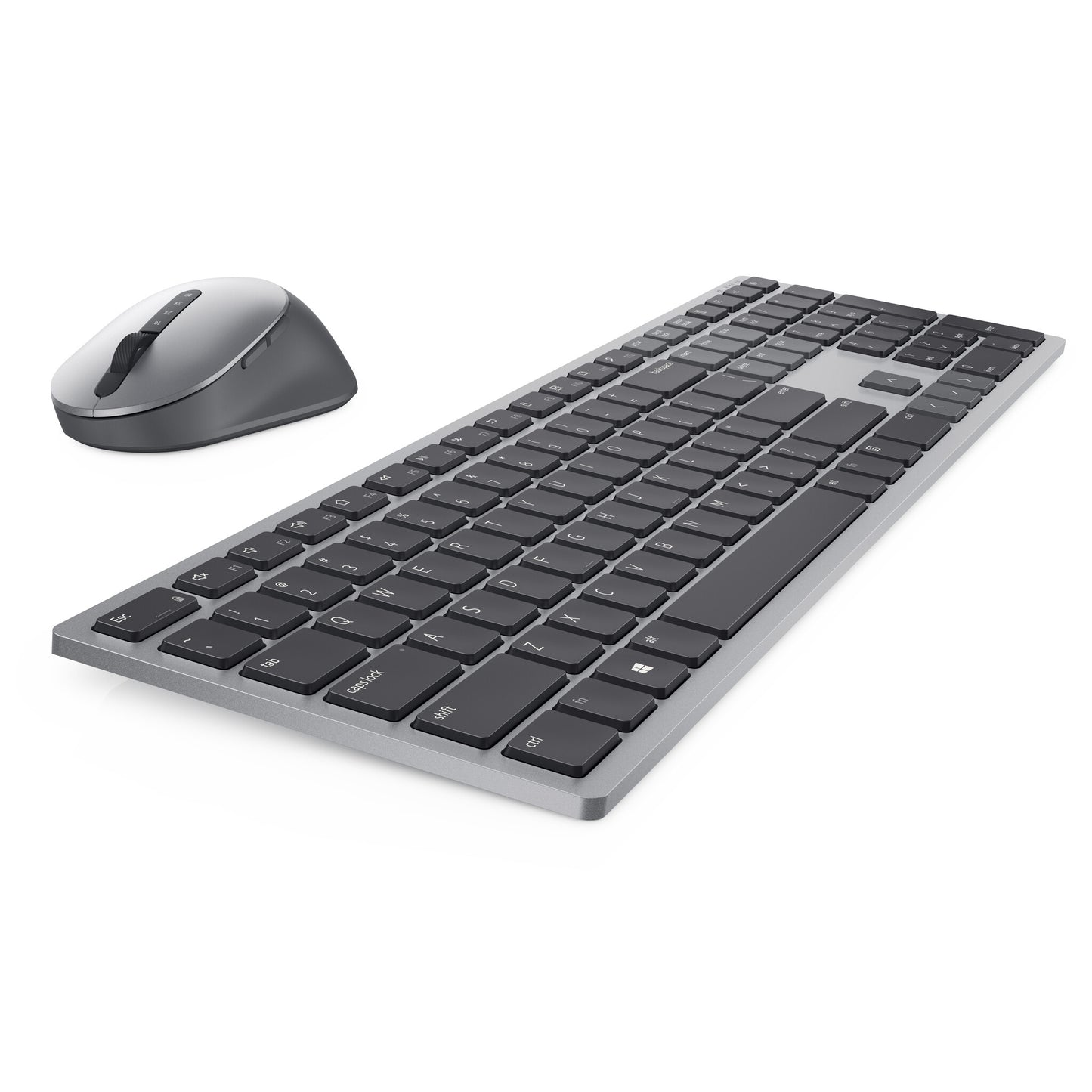 DELL KM7321W tangentbord Mus inkluderad Kontor Trådlös RF + Bluetooth QWERTY Ukrainsk Grå, Titan