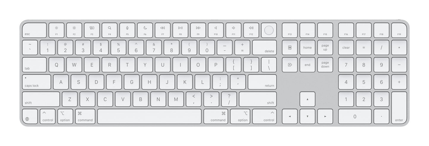 Apple Magic tangentbord Universal USB + Bluetooth QWERTY Engelska (USA) Vit