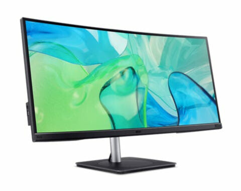 Acer CB343CUR platta pc-skärmar 86,4 cm (34") 3440 x 1440 pixlar UltraWide Quad HD LED Svart, Silver