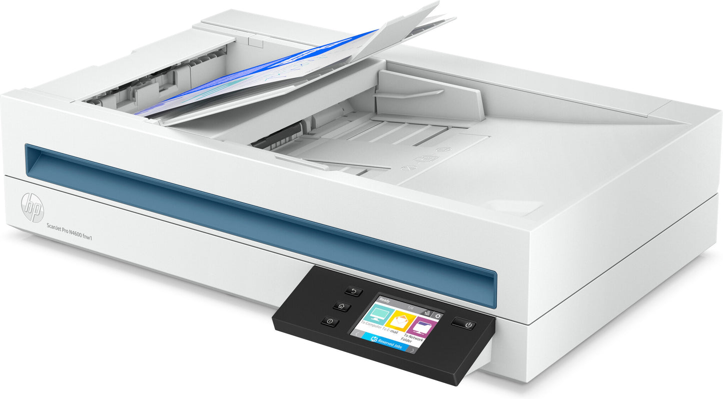 HP Scanjet Pro N4600 fnw1 Flatbädds- och ADF-scanner 1200 x 1200 DPI A5 Vit