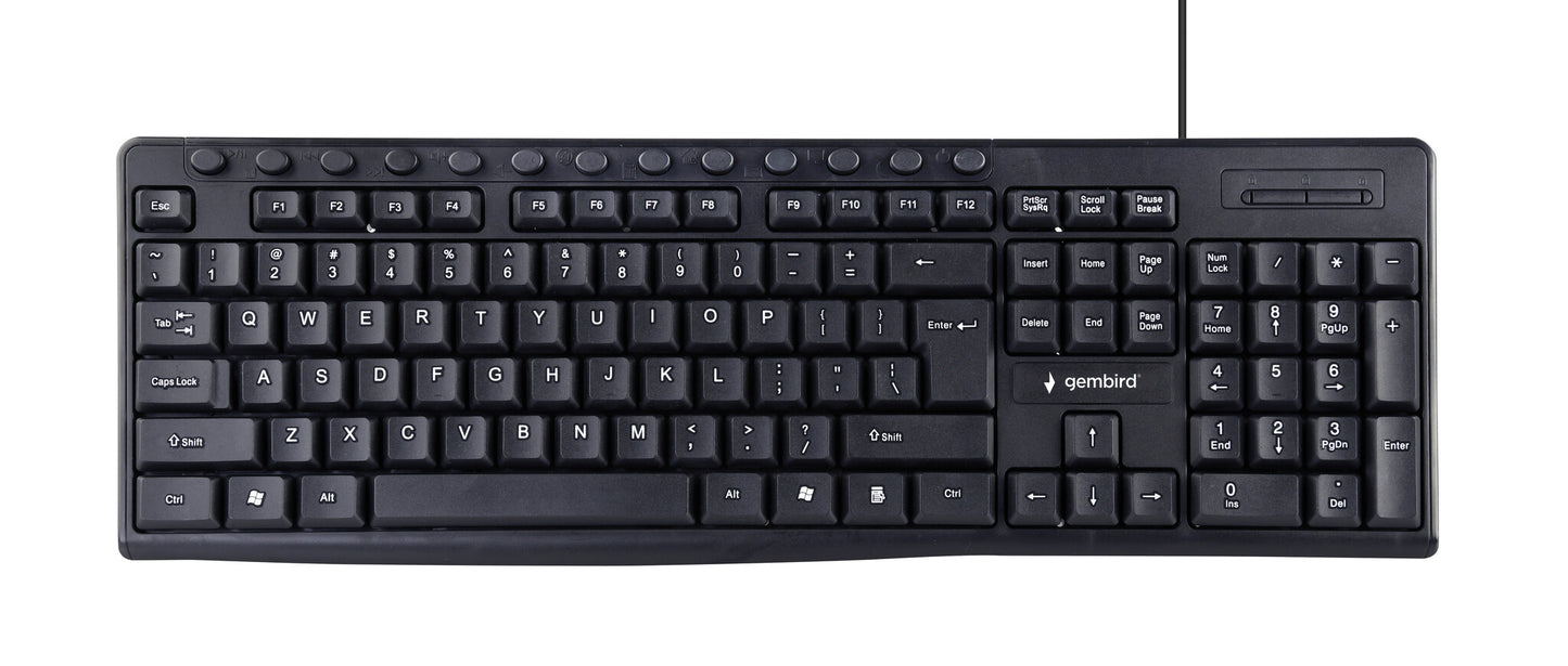 Gembird KB-UM-107 tangentbord USB Engelska (USA) Svart