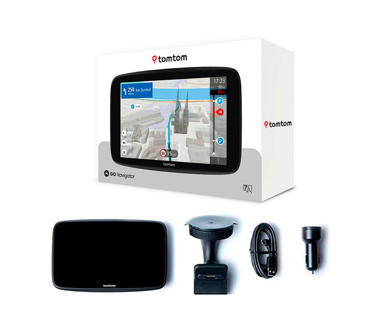 TomTom GO navigatorer Handheld / Fast 17,8 cm (7") Pekskärm Svart