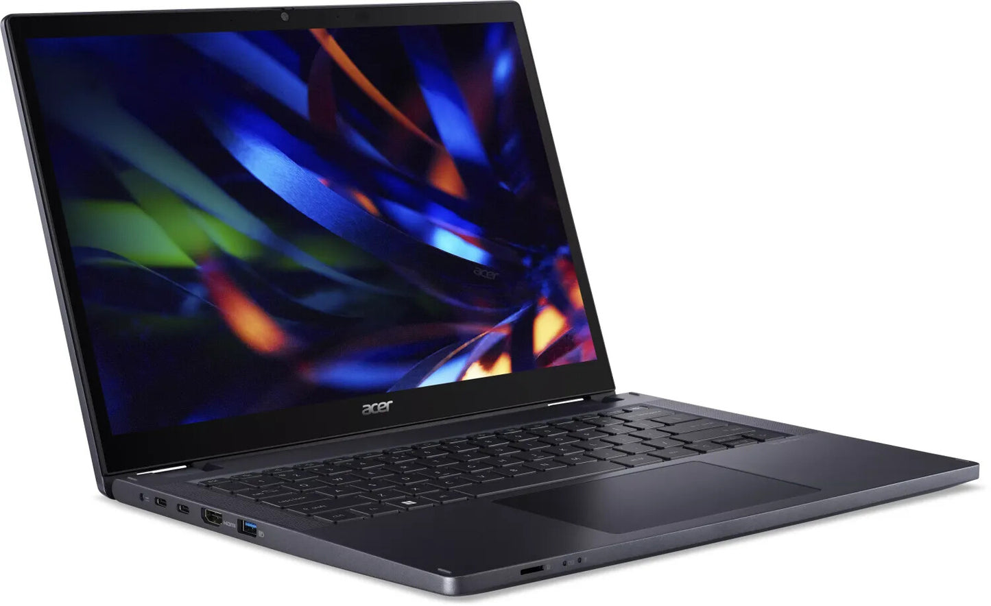 Acer TravelMate P4 TMP414RN-53-TCO-70K0 Intel® Core™ i7 i7-1355U Hybrid (2-i-1) 35,6 cm (14") Pekskärm WUXGA 16 GB DDR4-SDRAM 512 GB SSD Wi-Fi 6E (802.11ax) Windows 11 Pro tyska Blå