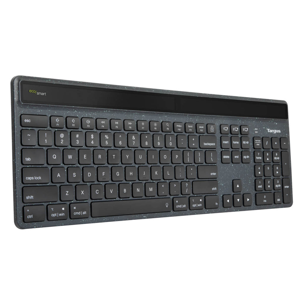 Targus Sustainable Energy Harvesting EcoSmart tangentbord Universal Bluetooth QWERTY Nordic Svart
