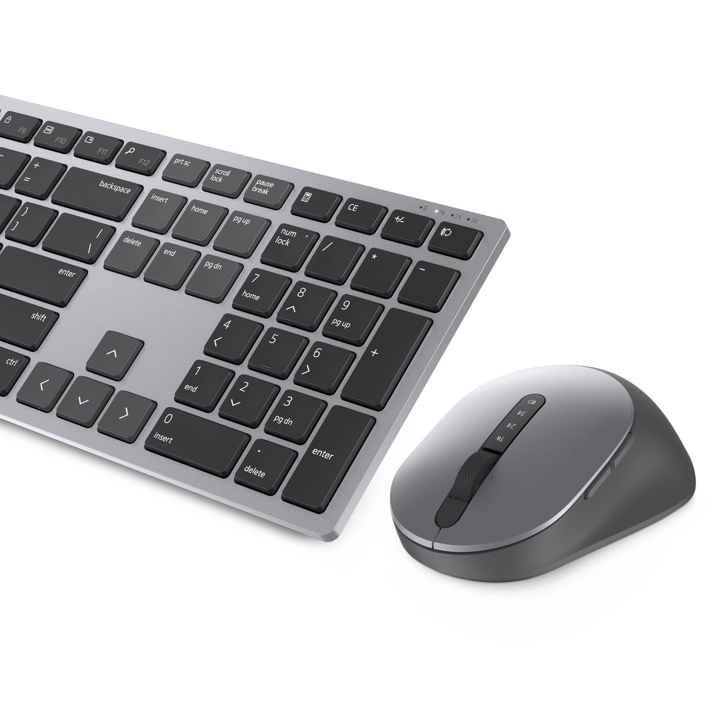 DELL KM7321W tangentbord Mus inkluderad Kontor Trådlös RF + Bluetooth QWERTY Ukrainsk Grå, Titan