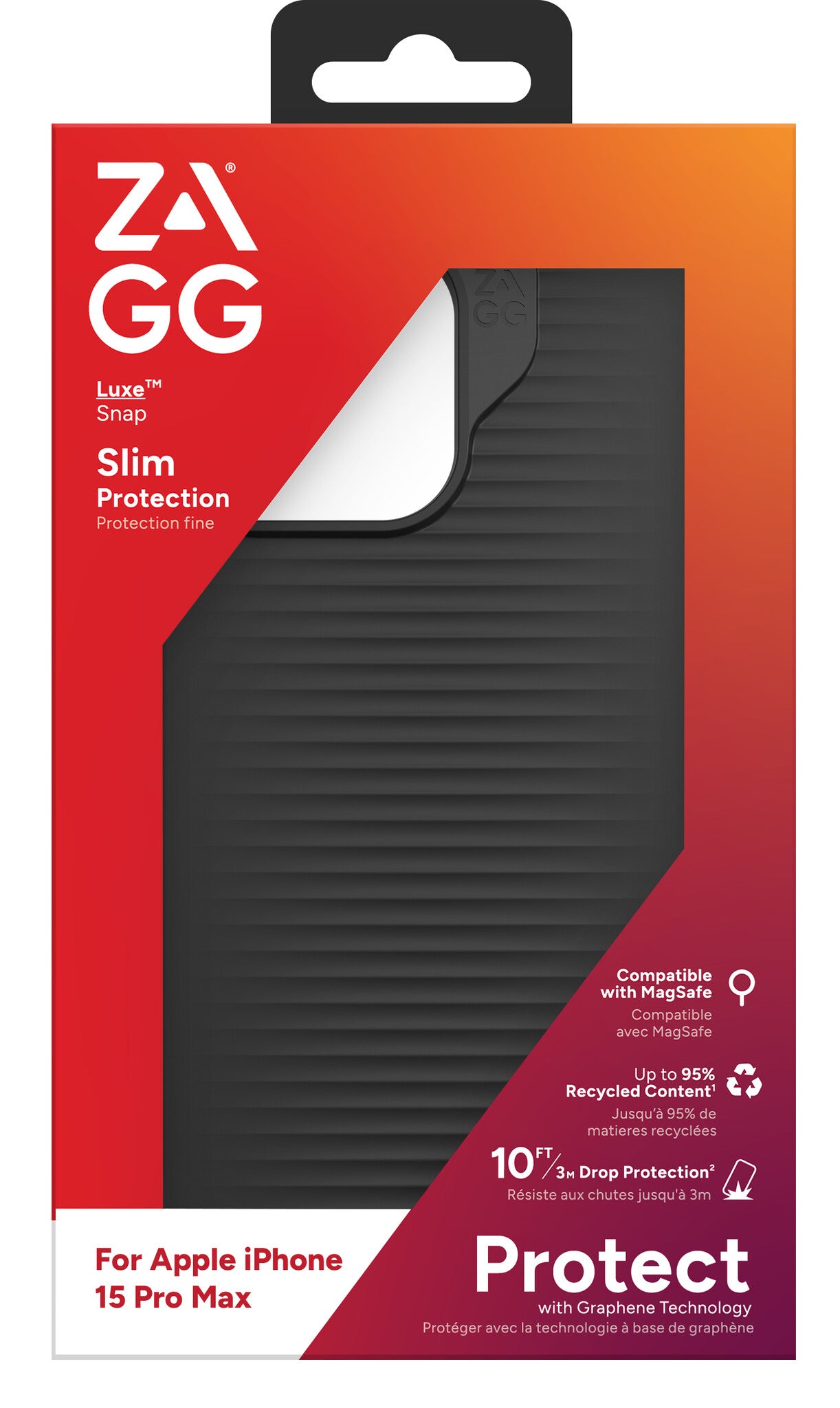 ZAGG Cases Luxe Snap PCR Apple iPhone 15 Pro Max Black EN/FR