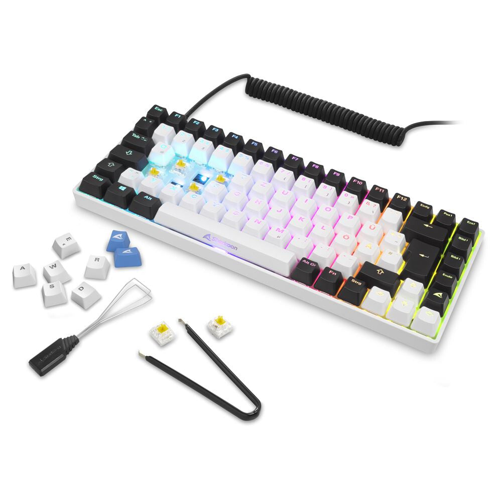 Sharkoon SKILLER SGK50 S3 tangentbord Spela USB AZERTY Fransk Vit