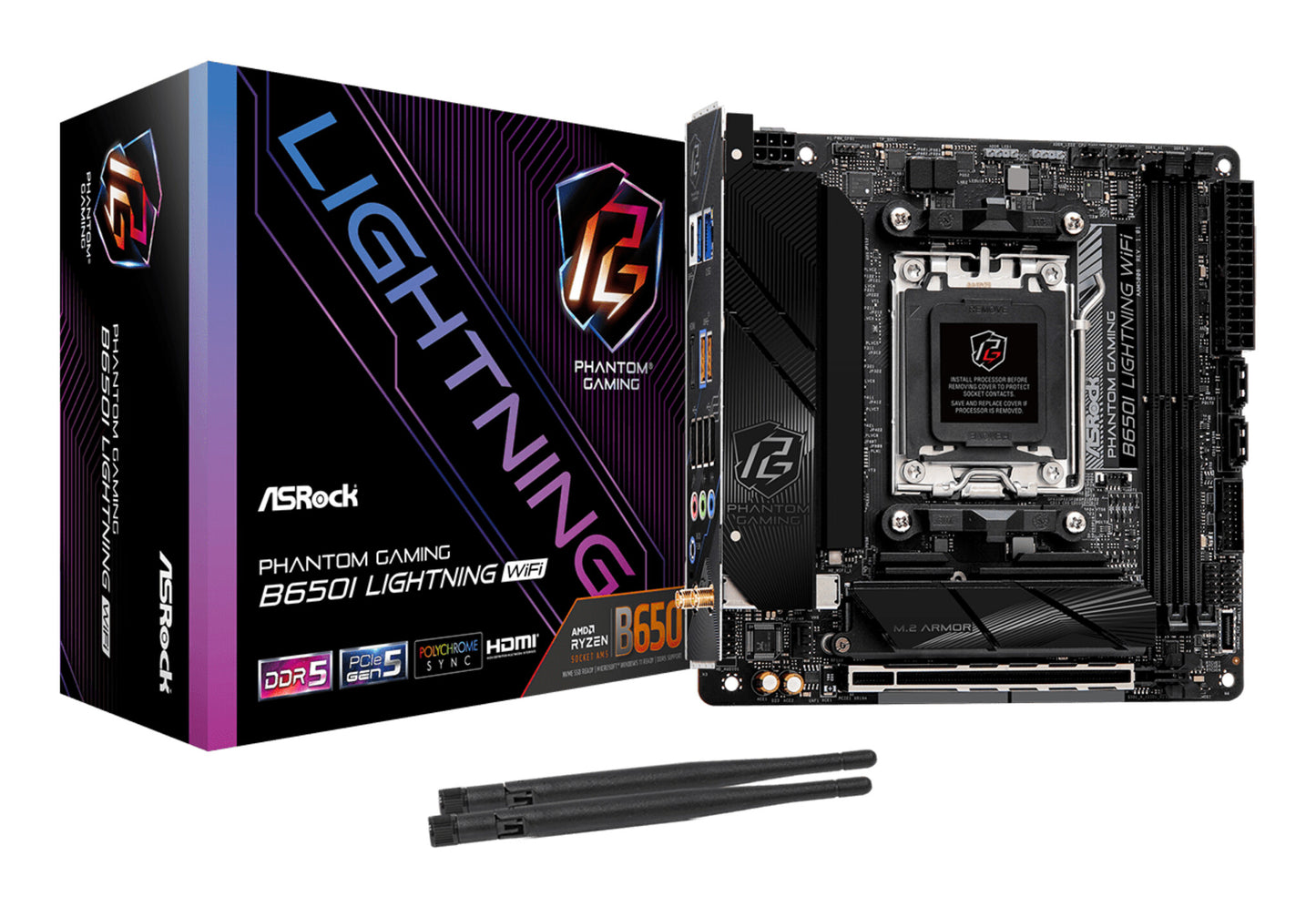 Asrock B650I Lightning WiFi AMD B650 AM5-sockel Mini-ITX