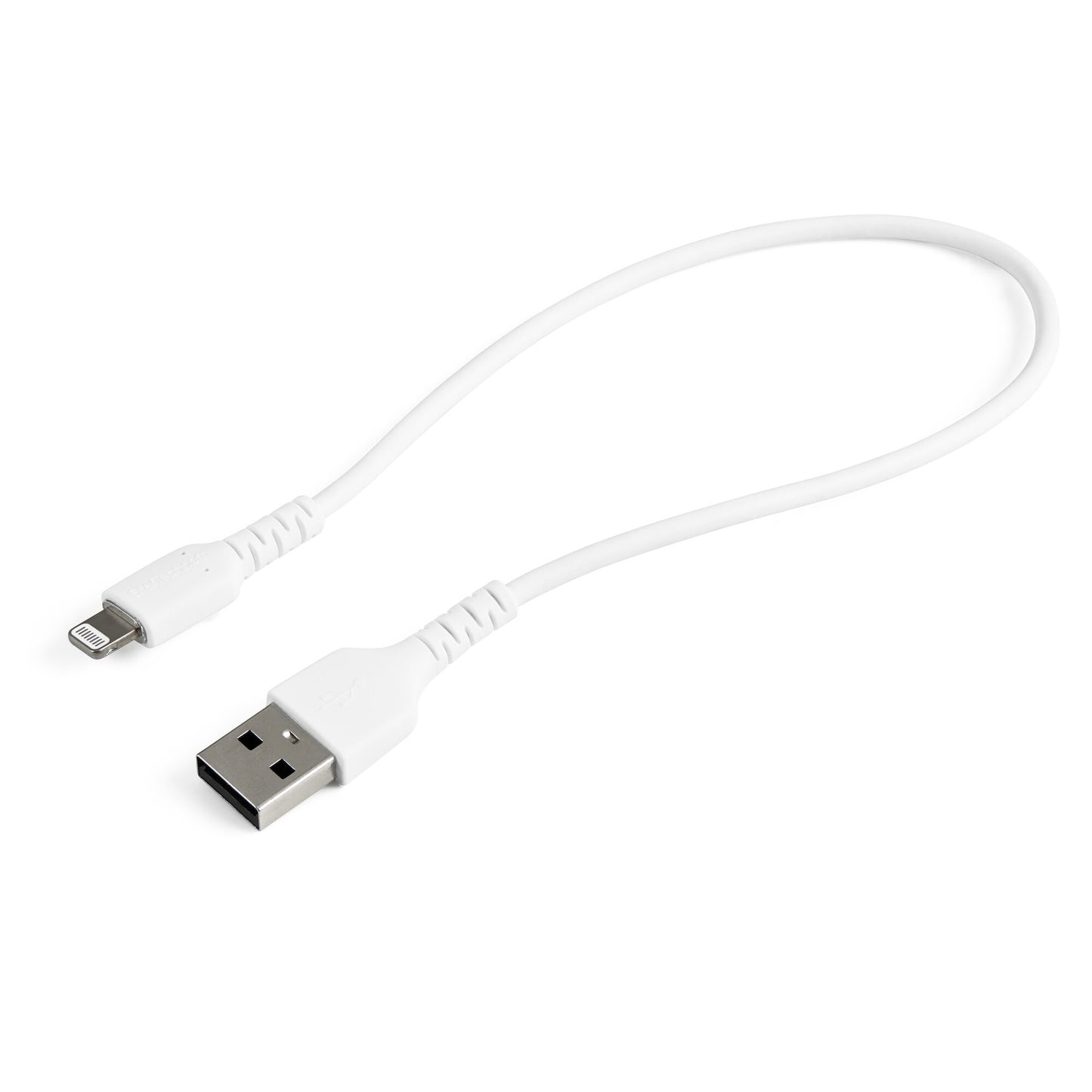 StarTech.com 30cm tålig, vitt USB-A till Blixtkabel - Hård, tålig aramifiber USB typ A till Blixtladdare/synkron strömsladd - Apple MFi-certifierad iPad/iPhone 12
