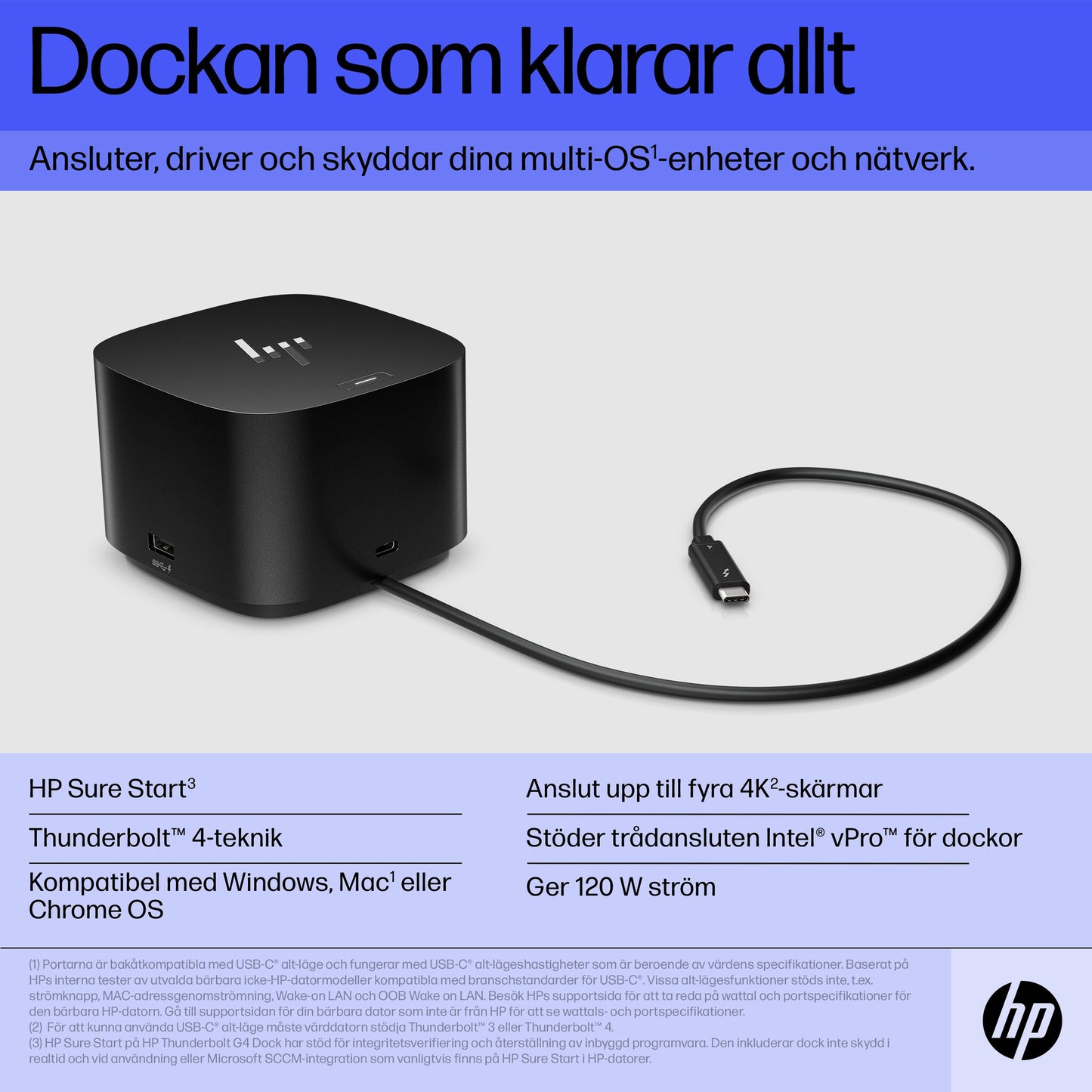 HP Thunderbolt-docka 120 W G4
