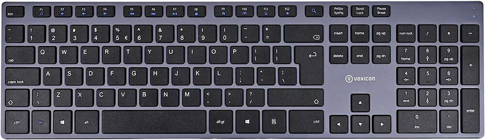 Voxicon DK-295WL-BLK/INT tangentbord Kontor RF Trådlös QWERTY Internationellˌ EER Svart