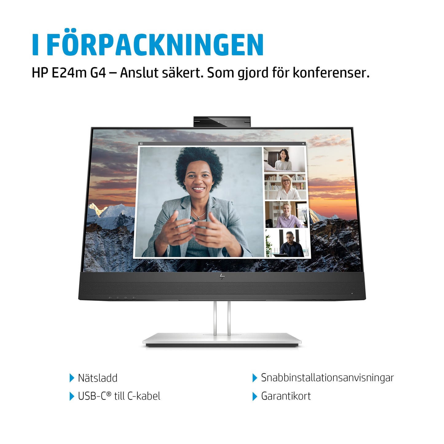 HP E24m G4 FHD USB-C Conferencing Monitor