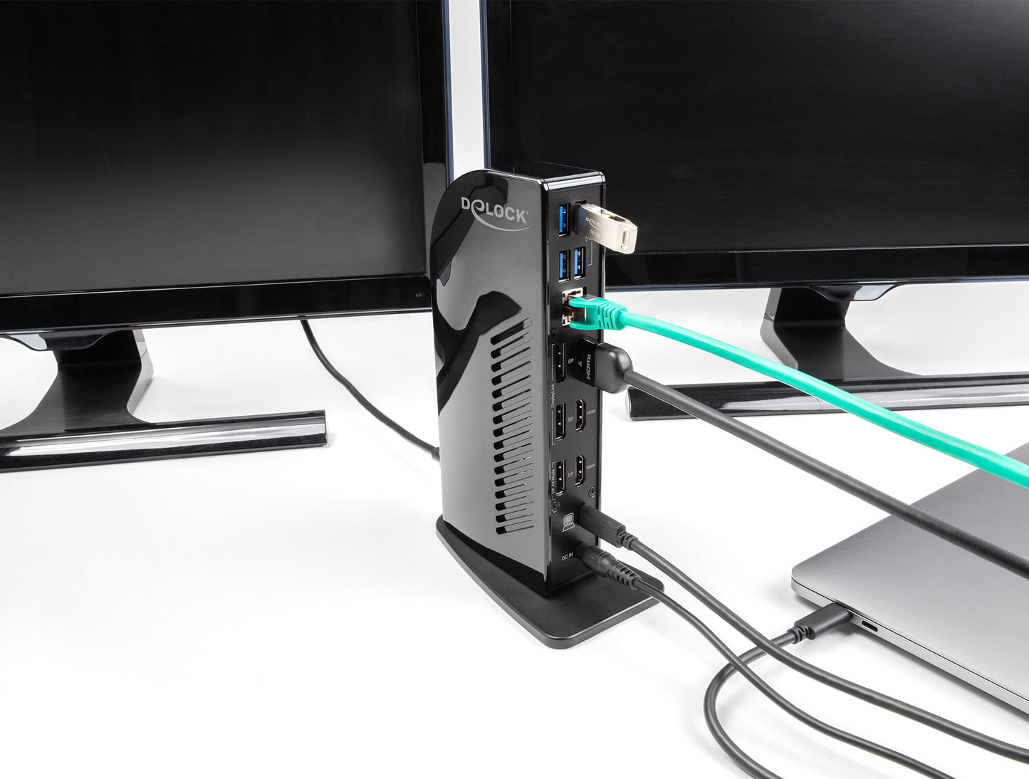 DeLOCK 88051 dockningsstationer för bärbara datorer Dockning USB 3.2 Gen 2 (3.1 Gen 2) Type-C Svart