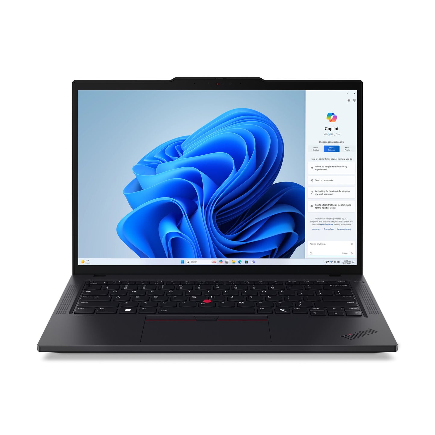 Lenovo ThinkPad T14 Gen 5 (Intel) Intel Core Ultra 7 155U Bärbar dator 35,6 cm (14") Pekskärm WUXGA 16 GB DDR5-SDRAM 1 TB SSD Wi-Fi 6E (802.11ax) Windows 11 Pro Engelsk Svart