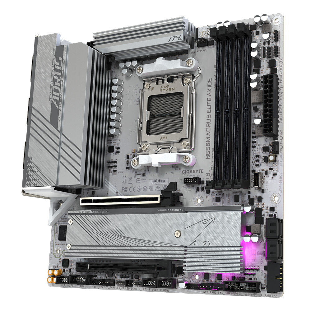 GIGABYTE B650M AORUS ELITE AX ICE moderkort AMD B650 AM5-sockel micro ATX